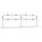 Protective railing | Steel tube  48 mm | Fixed postto be fixed by plugs | Corner post | hot-dip galvanized and white coatedwith red reflecting stripes